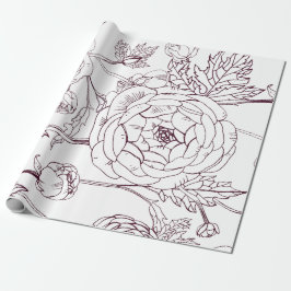 Blume Kontur Wrapping Paper | Luxuriöse Hochzeiten Geschenkpapier