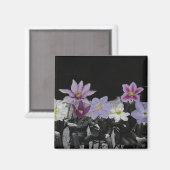 Blume Kopf im Weltraum - Magnet (Vorderseite/Rückseite)