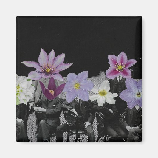 Blume Kopf im Weltraum - Magnet (Vorne)