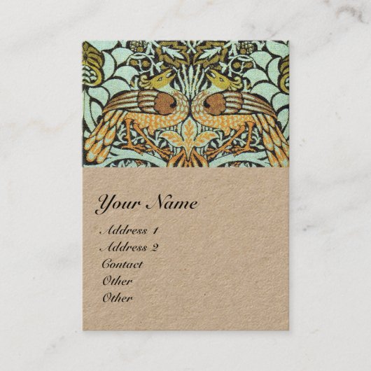 BLUME, KOPFEN UND DRACHEN MONOGRAMM Kraft Visitenkarte (Vorderseite)