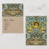 BLUME, KOPFEN UND DRACHEN MONOGRAMM Kraft Visitenkarte (Vorne/Hinten)