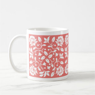 Blume Korallen und Weiß Kaffeetasse