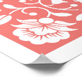 Blume Korallen und Weiß Poster (Ecke)