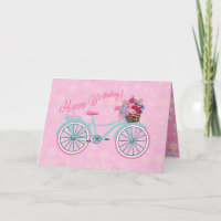 Blume Korb auf Fahrrad Hübsch Rosa Geburtstag