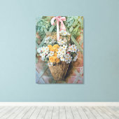Blume-Korb von Paul de Longpre Leinwanddruck (Insitu (Holzboden))