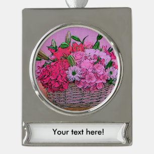 Blume Korbmalerei Banner-Ornament Silber