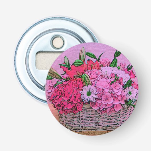 Blume Korbmalerei Flaschenöffner (Vorderseite)