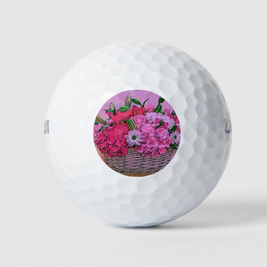 Blume Korbmalerei Golfball (Vorderseite)