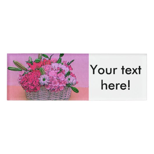 Blume Korbmalerei Namenschild (Vorderseite)