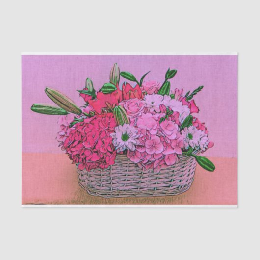 Blume Korbmalerei Seidenpapier (Vorderseite)