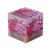 Blume Korbmalerei Würfel (Vorderseite Schrägansicht)