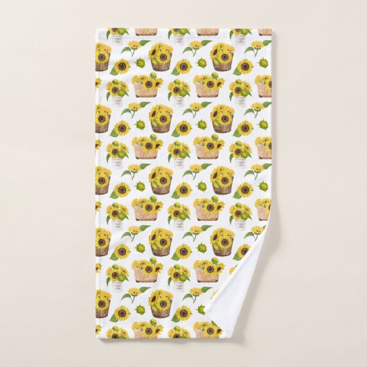Blume Korbsonnenblumen niedlich Handtuch (Handtuch)