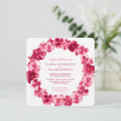 Blume-Kranz mit Roter Pantolette Einladung (Stehend Vorderseite)