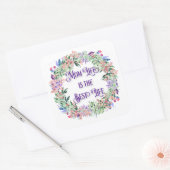 Blume Kraut Mama Leben ist das beste Leben Quadratischer Aufkleber (Umschlag)