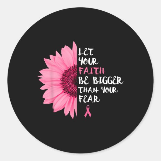 Blume Krebsbewusstsein Monat Rosa Band Frauen Runder Aufkleber (Vorderseite)