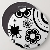 Blume, Kreise, Muster der Spritzer Button (Vorne & Hinten)