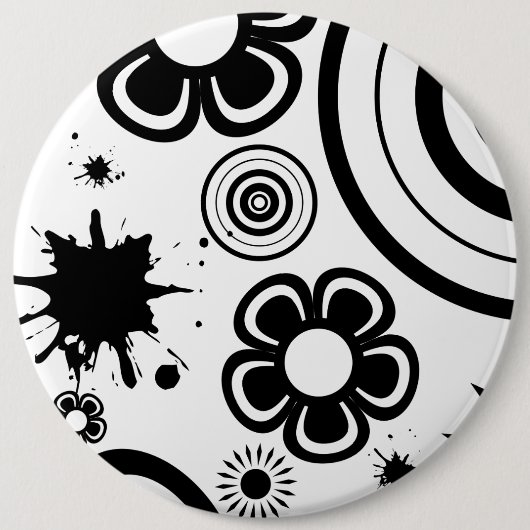Blume, Kreise, Muster der Spritzer Button (Vorderseite)