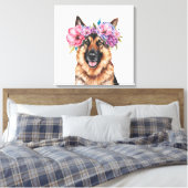 Blume Kronen-Aquarell Leinwanddruck (Insitu (Schlafzimmer))
