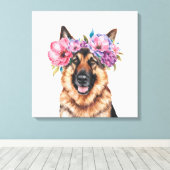 Blume Kronen-Aquarell Leinwanddruck (Insitu (Holzboden))