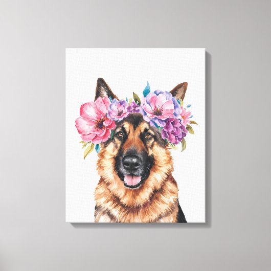 Blume Kronen-Aquarell Leinwanddruck (Vorderseite)