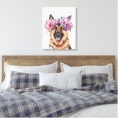 Blume Kronen-Aquarell Leinwanddruck (Insitu (Schlafzimmer))