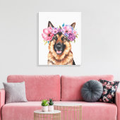 Blume Kronen-Aquarell Leinwanddruck (Insitu (Wohnzimmer))