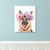 Blume Kronen-Aquarell Leinwanddruck (Insitu (Holzboden))
