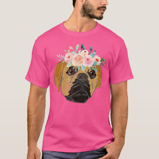 Blume Kronhundebesitzer Blumenhunde Zucht Puggle T-Shirt