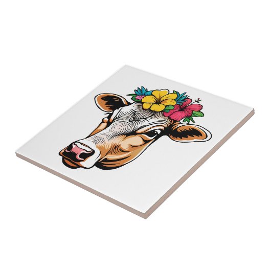 Blume Kuh Fliese (Seite)