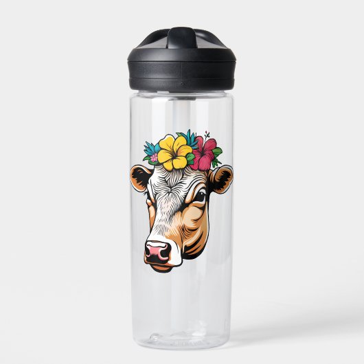 Blume Kuh Trinkflasche (Vorderseite)