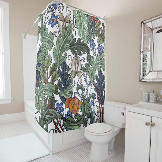 Blume, Kunst Deko, modern, nahtlos. Duschvorhang (Beispiel)