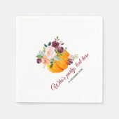 Blume, Kürbis, Cocktail Fall Papa Napkins Serviette (Vorderseite)