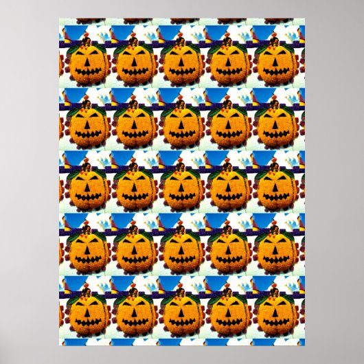 Blume Kürbis und Hexen Poster (Vorne)