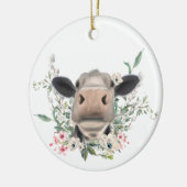 Blume Küssen, graues Zuchttier Keramik Ornament (Links)