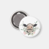 Blume Küssen, graues Zuchttier Magnet (Vorderseite/Rückseite)