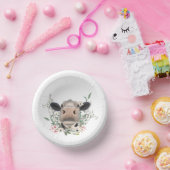 Blume Küssen, graues Zuchttier Pappteller (Party)