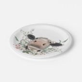 Blume Küssen, graues Zuchttier Pappteller (Schrägansicht)