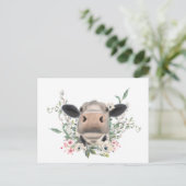 Blume Küssen, graues Zuchttier Postkarte (Stehend Vorderseite)