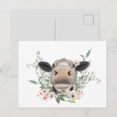 Blume Küssen, graues Zuchttier Postkarte (Vorne/Hinten)