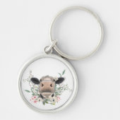 Blume Küssen, graues Zuchttier Schlüsselanhänger (Vorne)