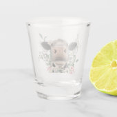 Blume Küssen, graues Zuchttier Schnapsglas (Rückseite)