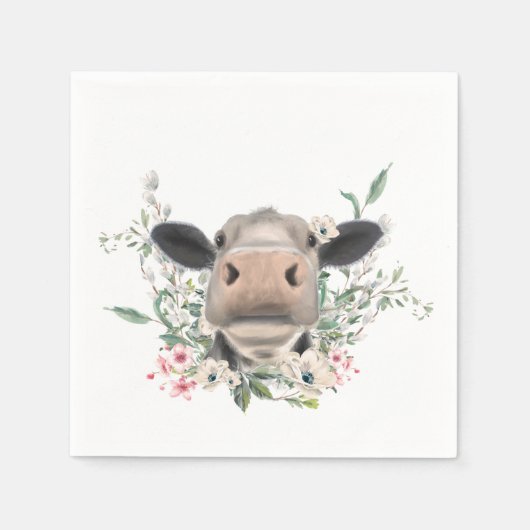 Blume Küssen, graues Zuchttier Serviette (Vorderseite)