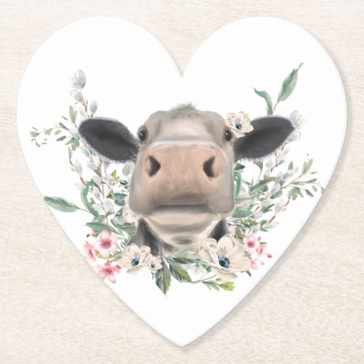 Blume Küssen, graues Zuchttier Untersetzer (Vorderseite)