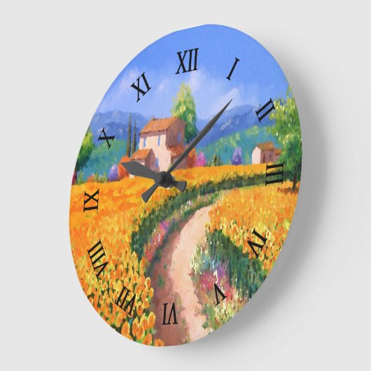 Blume La Provence Große Wanduhr (Winkel)