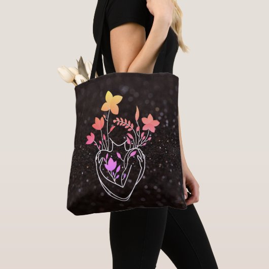 Blume Lady - farbenfroh dunkle Mix Edition Tasche (Von Nahem)