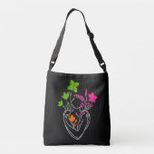 Blume Lady - farbenfrohe Mix Edition Crossbody Bag Tragetaschen Mit Langen Trägern (Rückseite)