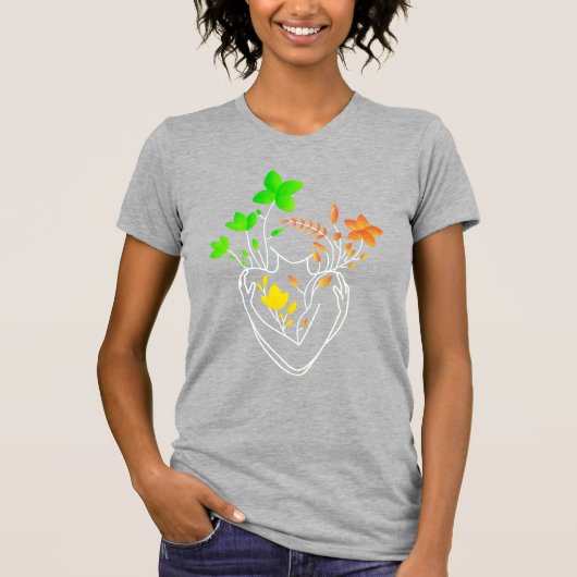 Blume Lady - farbenfrohe Retro Day Edition T-Shirt (Vorderseite)