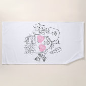 BLUME LADY LINE ART MIT QUOTE STRANDTUCH (Vorderseite)