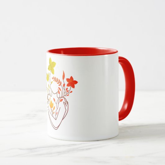 Blume Lady - Retro Red Edition Tasse (VorderseiteRechts)