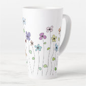 Blume & Ladybug Latte Tasse (Rechte Ecke)